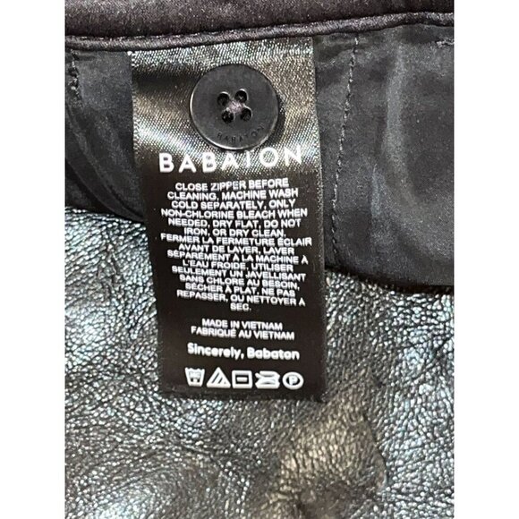 Babaton Black High Rise Faux Leather Straight-Leg Pants Women's Size 4 - Picture 10 of 11